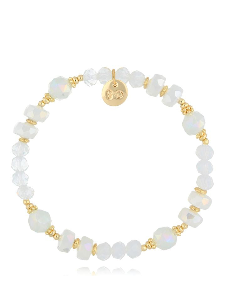 Elastic Clear Sky Mix Crystal White Bracelet