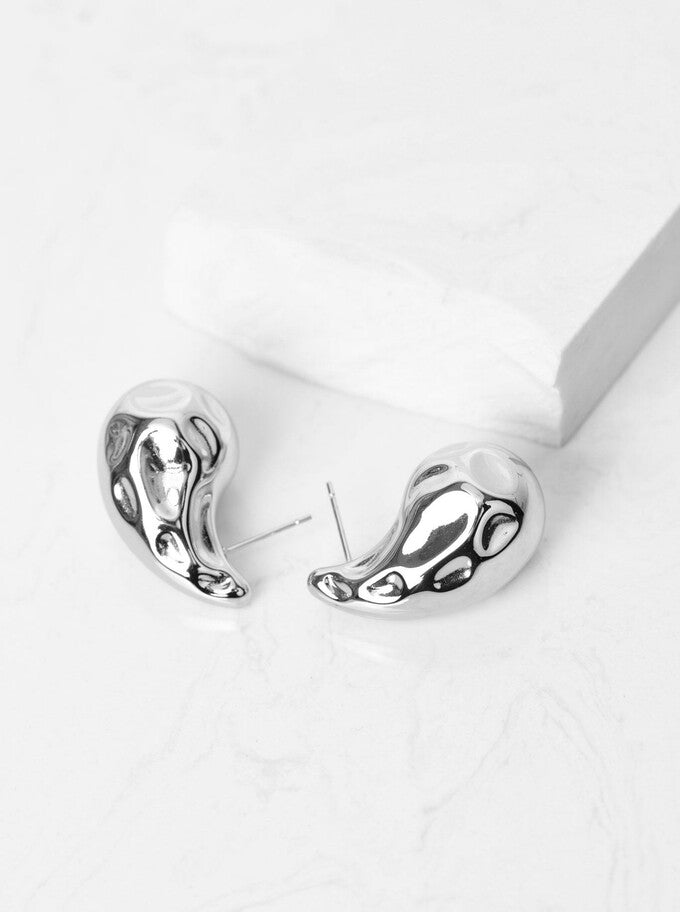 Silver Lightweight Chunky Teardrop Earrings (2,6cm)