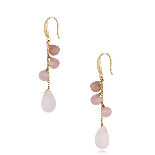 Pink Quartz Stone Earrings