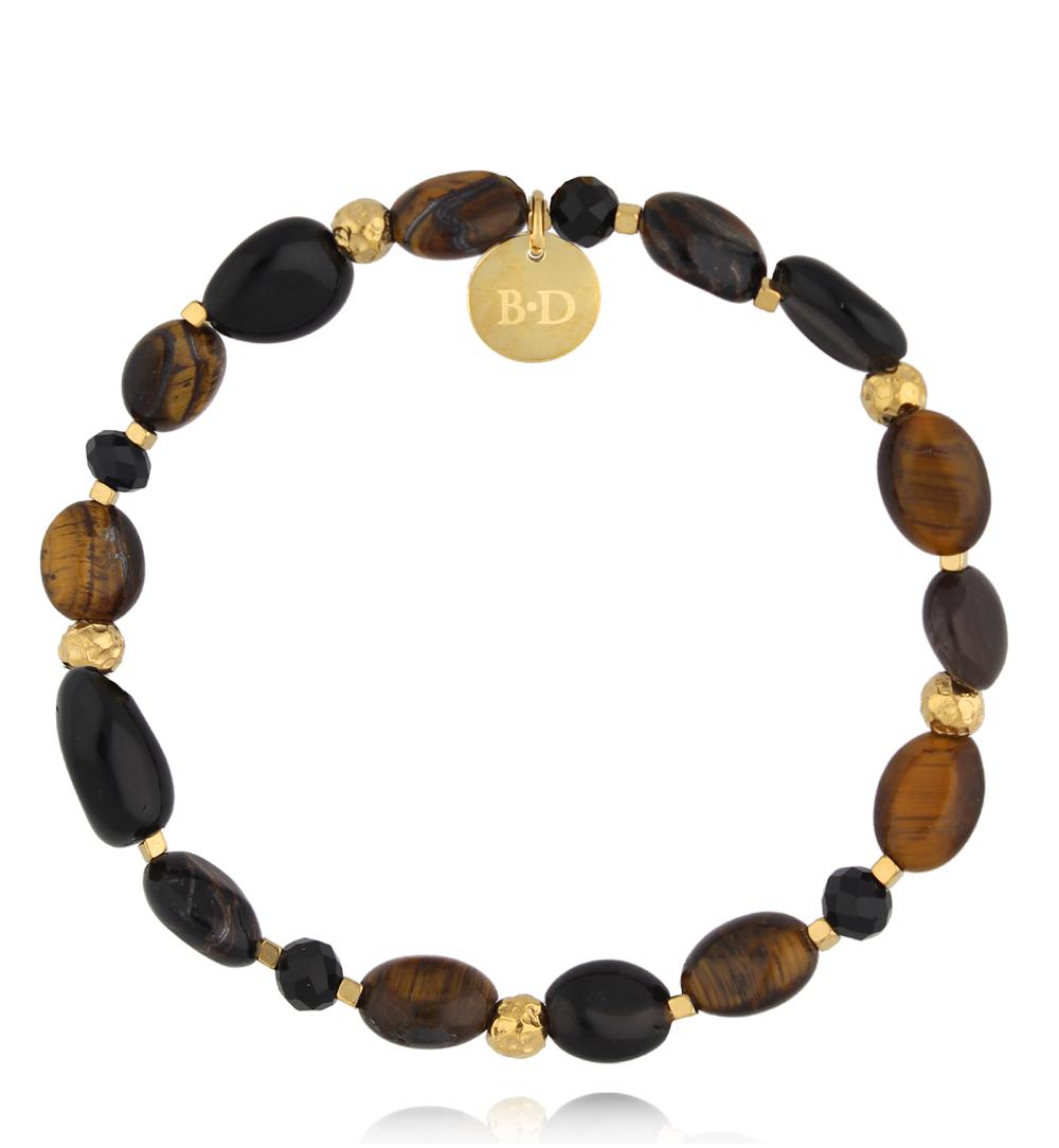 Tigers Eye, Black Agate Stones Bracelet 2270