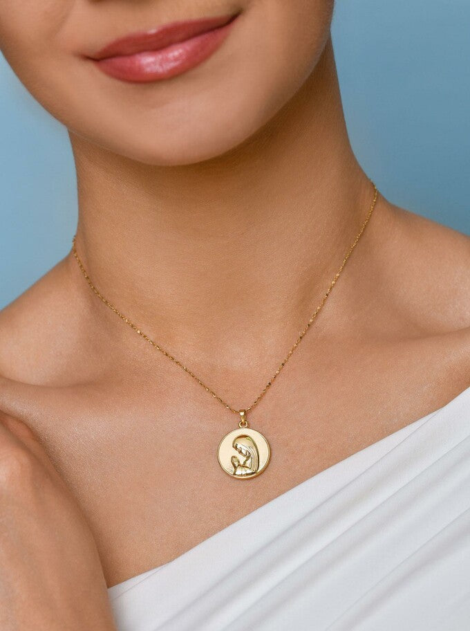 14k Gold Plated 1st Communication St. Marry Necklace