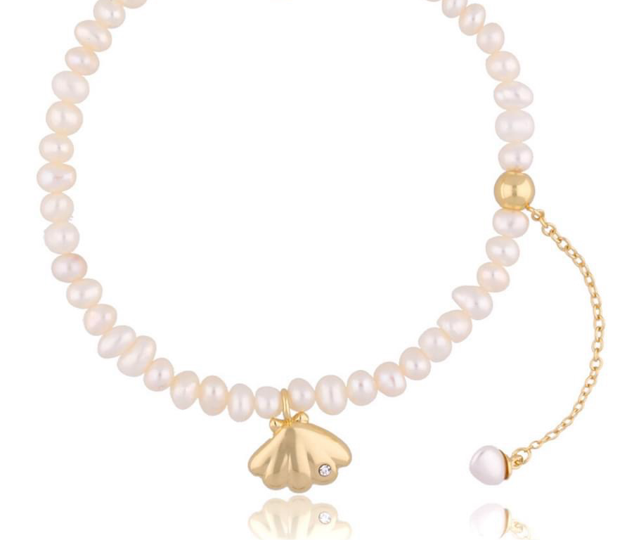 Pearl Necklace with Seashell and Pearl Pendant