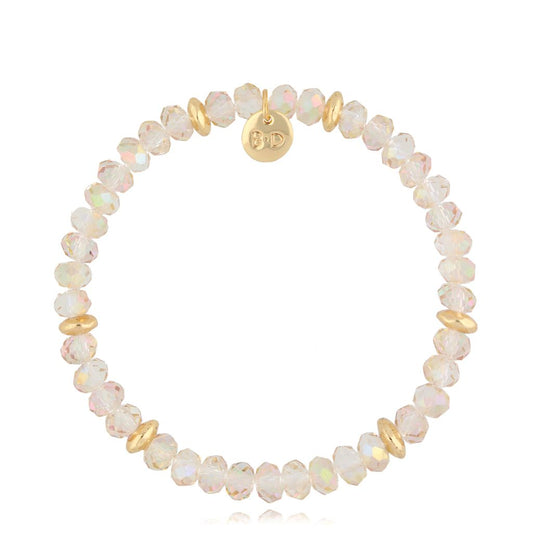 Elastic Clear Sky Beige Crystals Bracelet