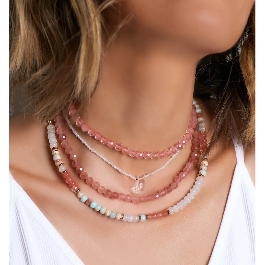 Dusty Pink Agate Stones Necklace