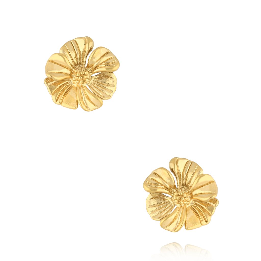 14k Gold Plated Flower Studs
