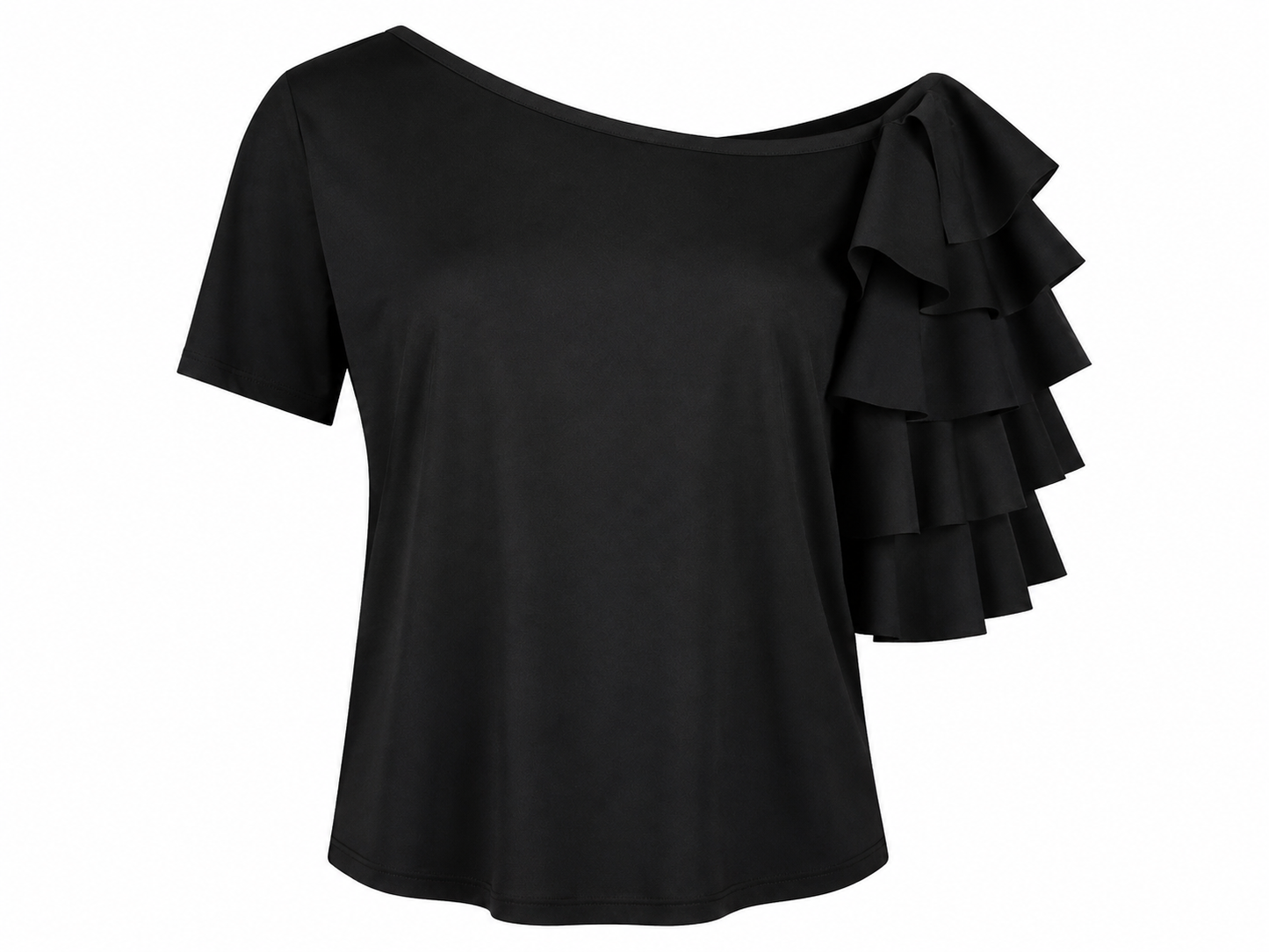 Muse Ruffle Blouse in Black