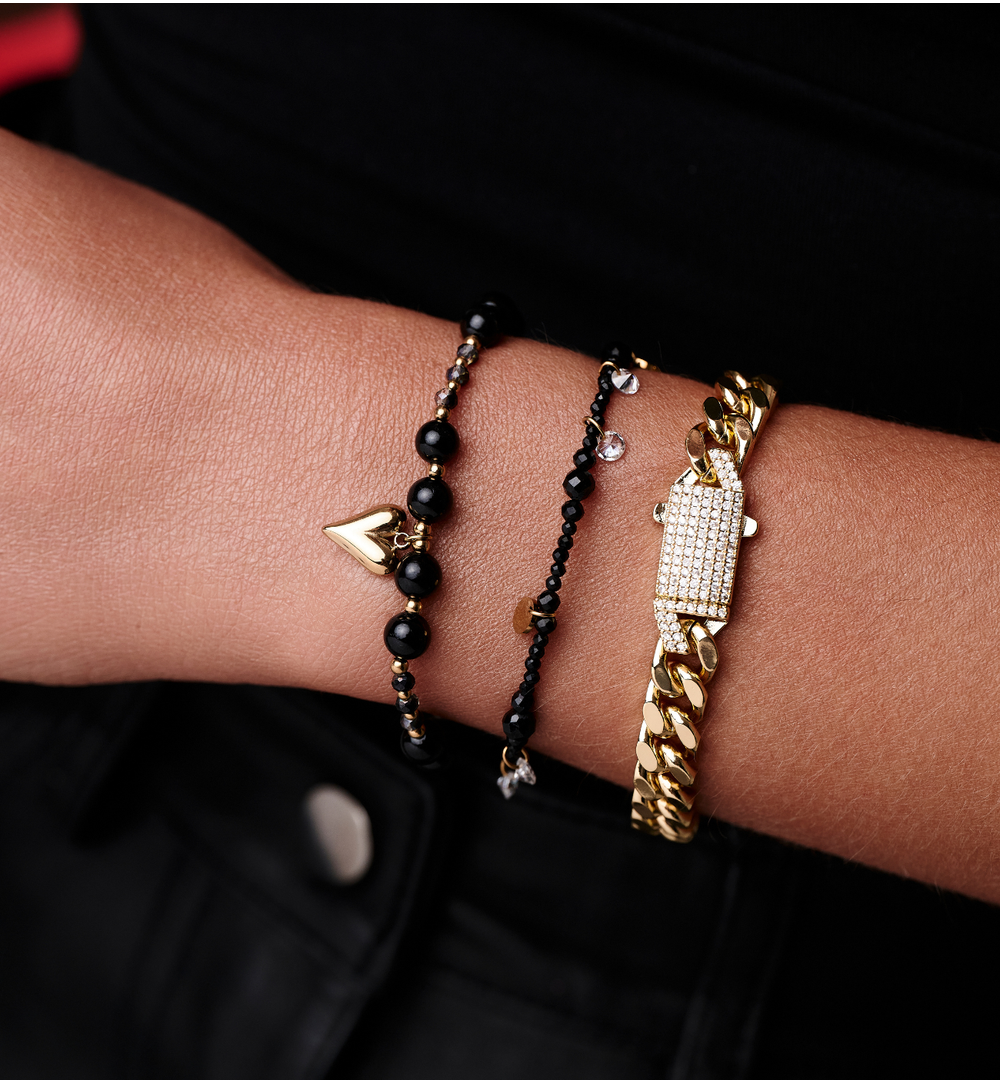 Glam Rock Zirconium Statement Chain Bracelet