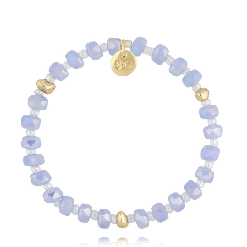 Aqua Blue Glass Crystals Bracelet