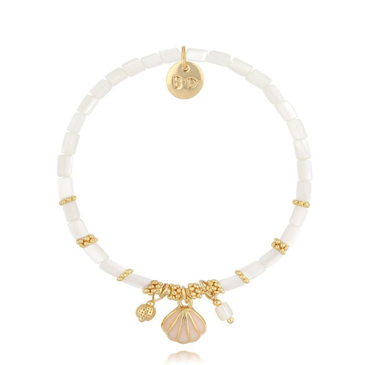 White Bracelet with Pearl and Shell