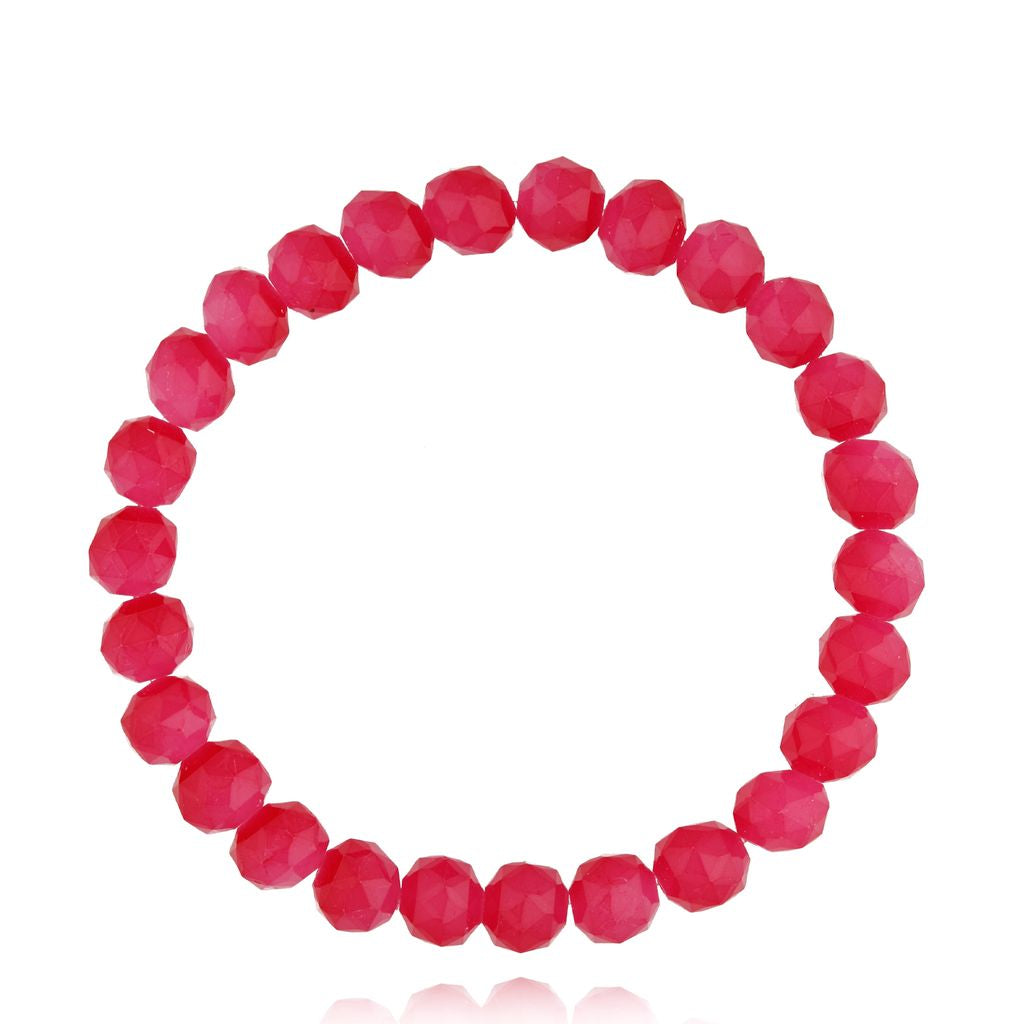 Raspberry Glass Crystals Bracelet