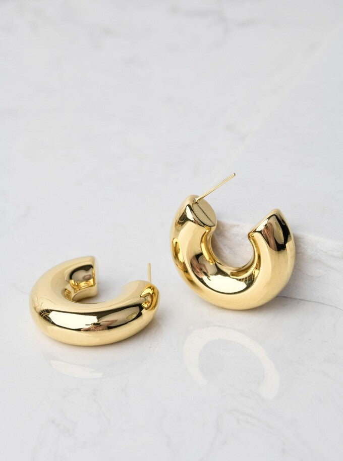 14K Gold Plated Chunky Earrings