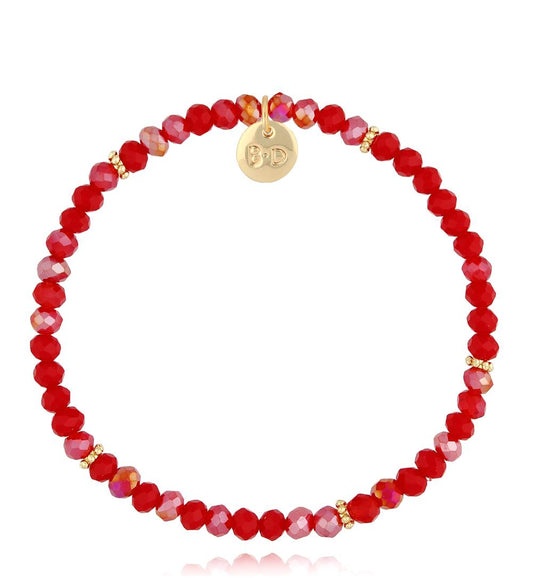 Luminous Red Glass Crystals Bracelet 0381