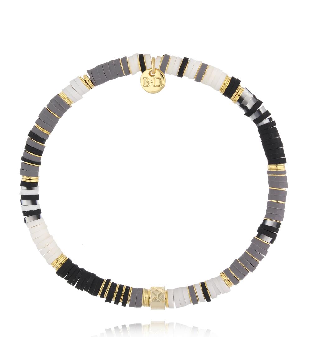 Gray, White and Black Modeling Clay Bracelet