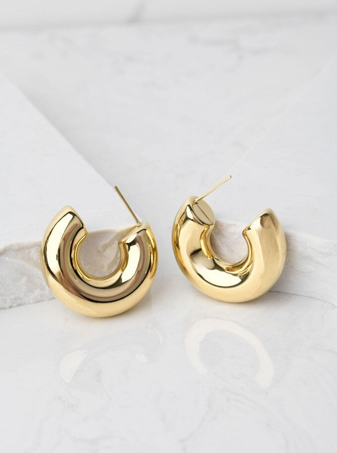 14K Gold Plated Chunky Earrings