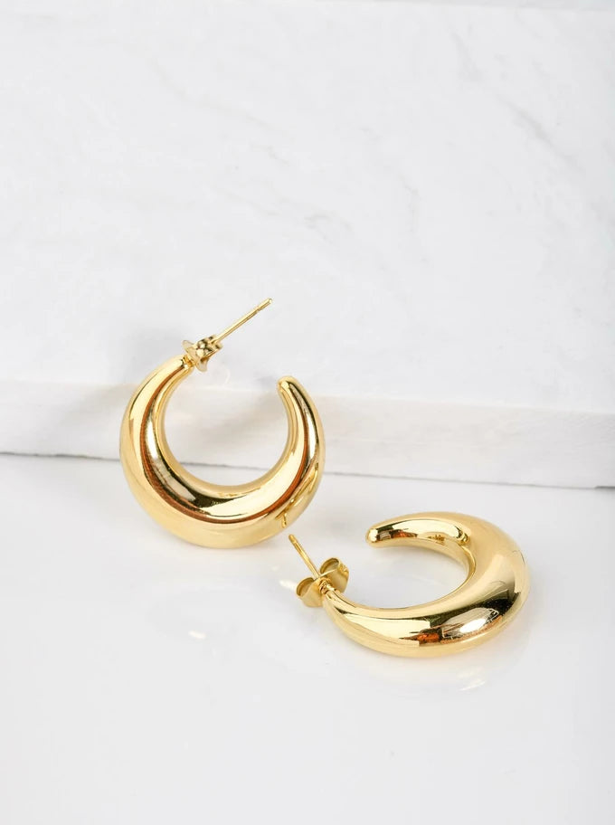 14k Gold Plated Moon Earrings 2,5cm