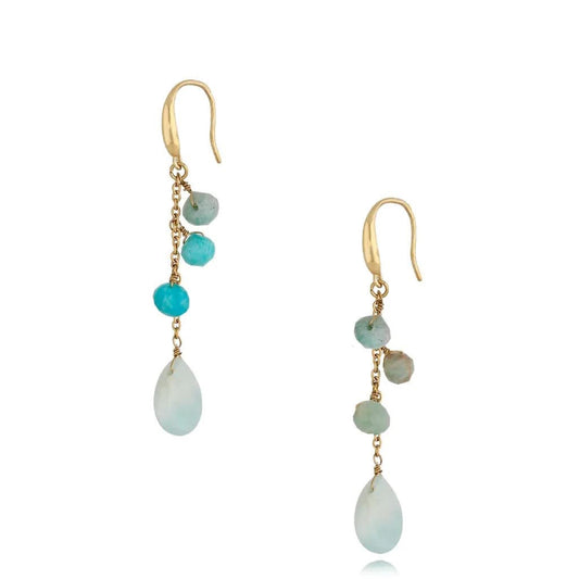 Turquoise and Amazonite Stone Earrings