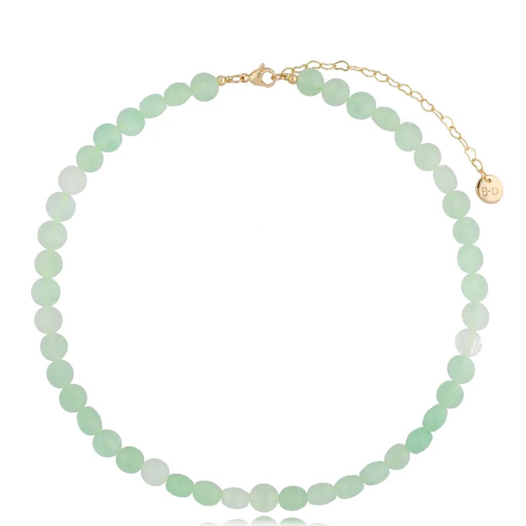 Natural Stone Necklace in Mint Green