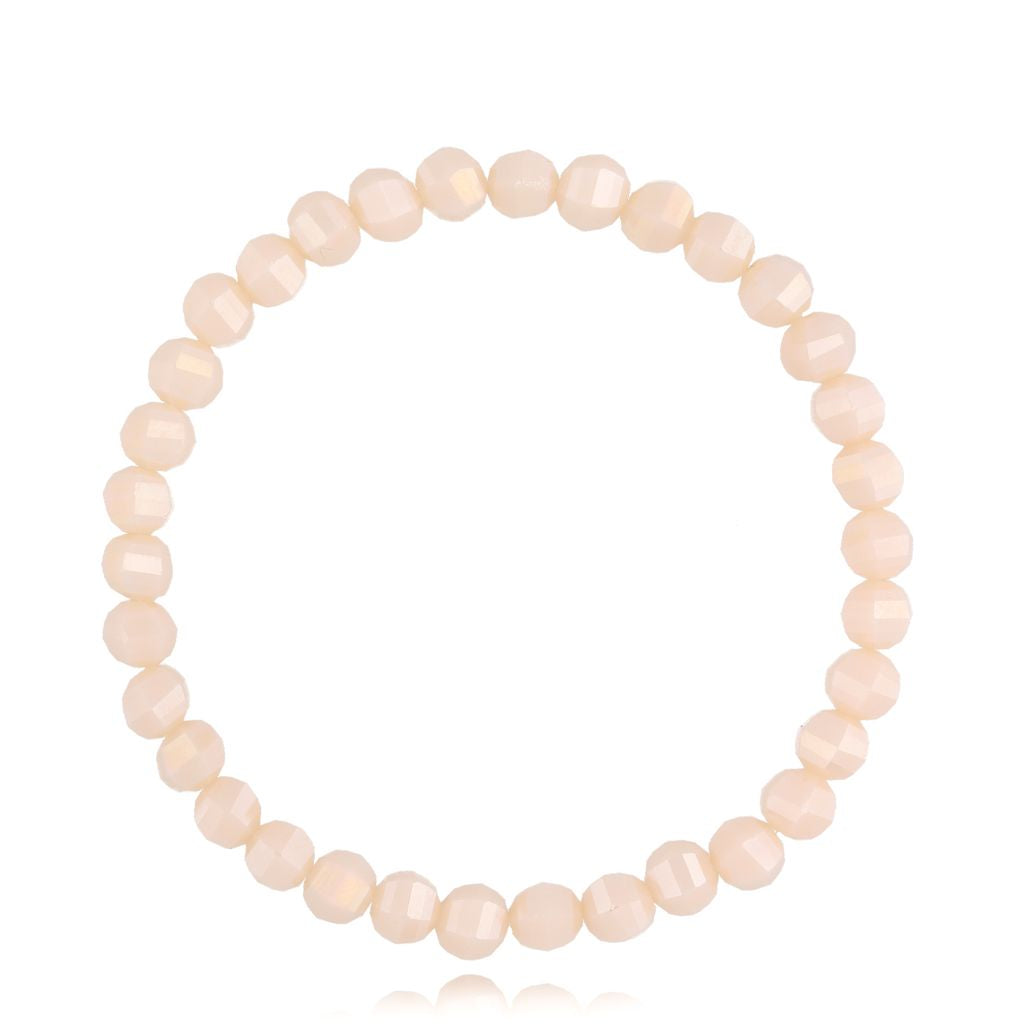 Sparkling Beige Faceted Glass Bracelet