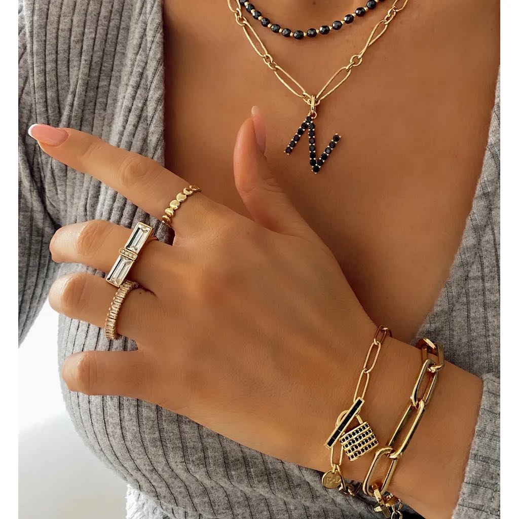 Two Side Transparent Crystals Ring (size 8)