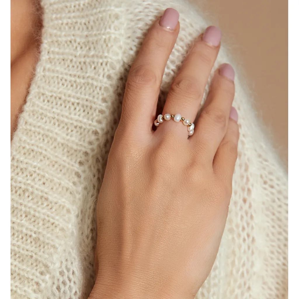 White Pearl Elastic Ring