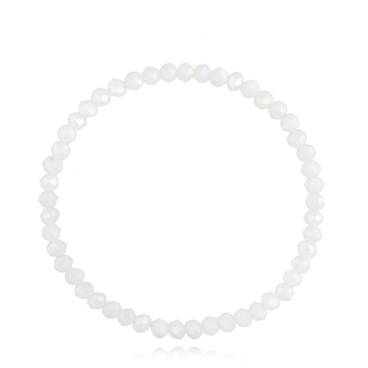 White Glass Crystals Bracelet Jambo