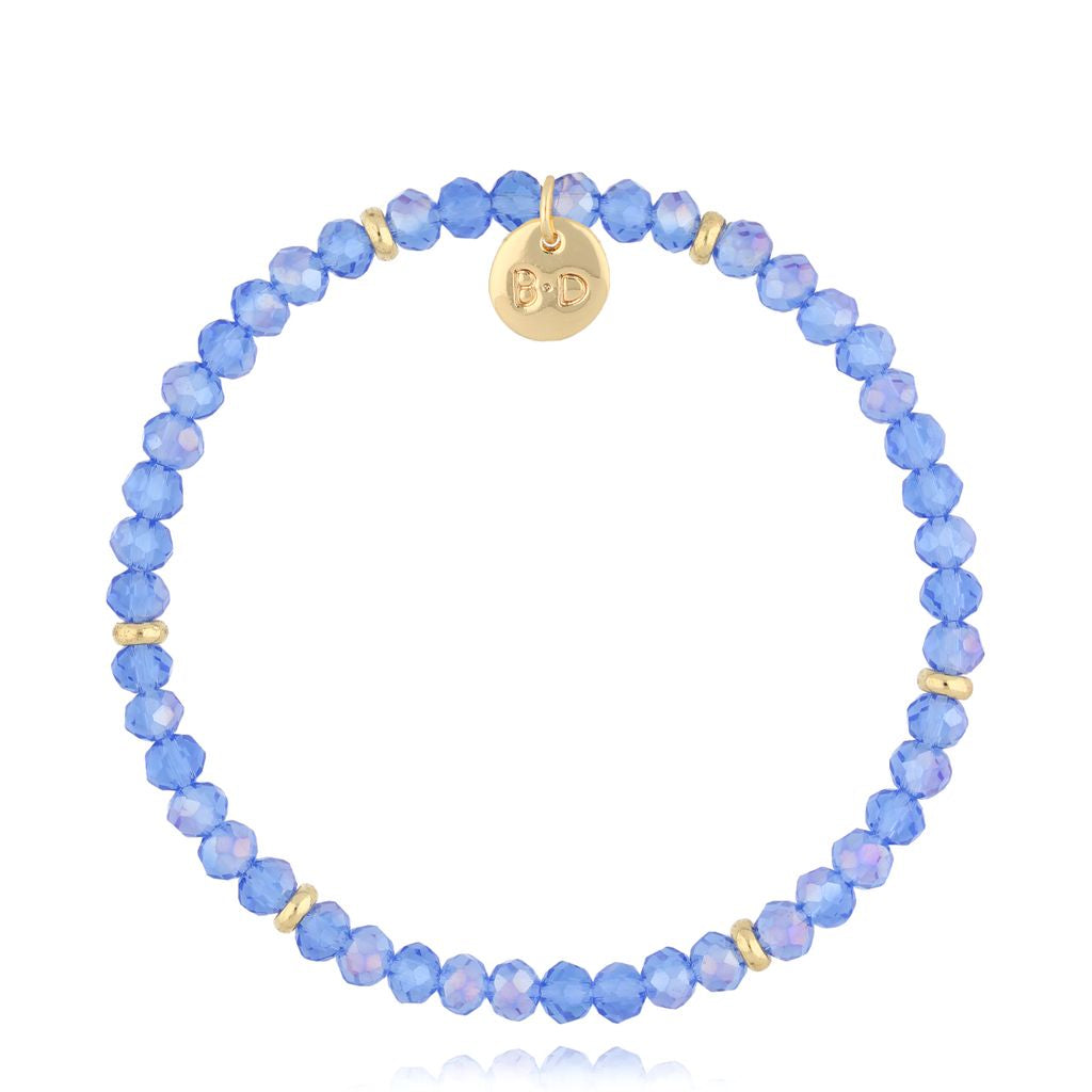 Azure Blue Glass Crystals Bracelet 0305