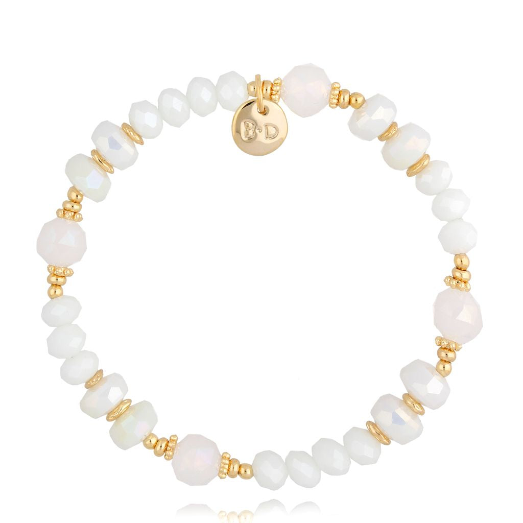 White Elastic Clear Sky Crystal Bracelet