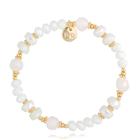 White Elastic Clear Sky Crystal Bracelet