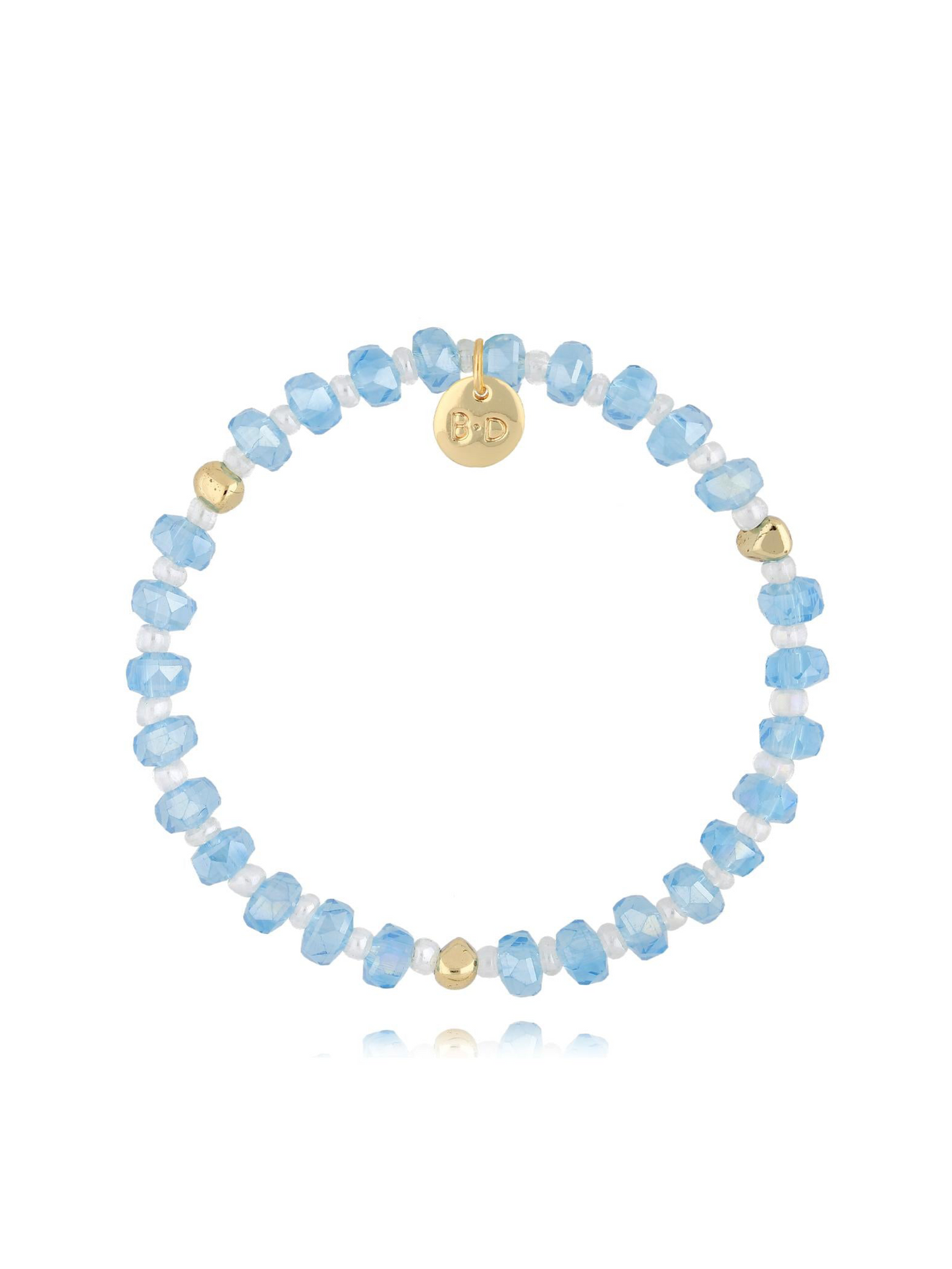 Blue and Transparent Glass Crystals Bracelet