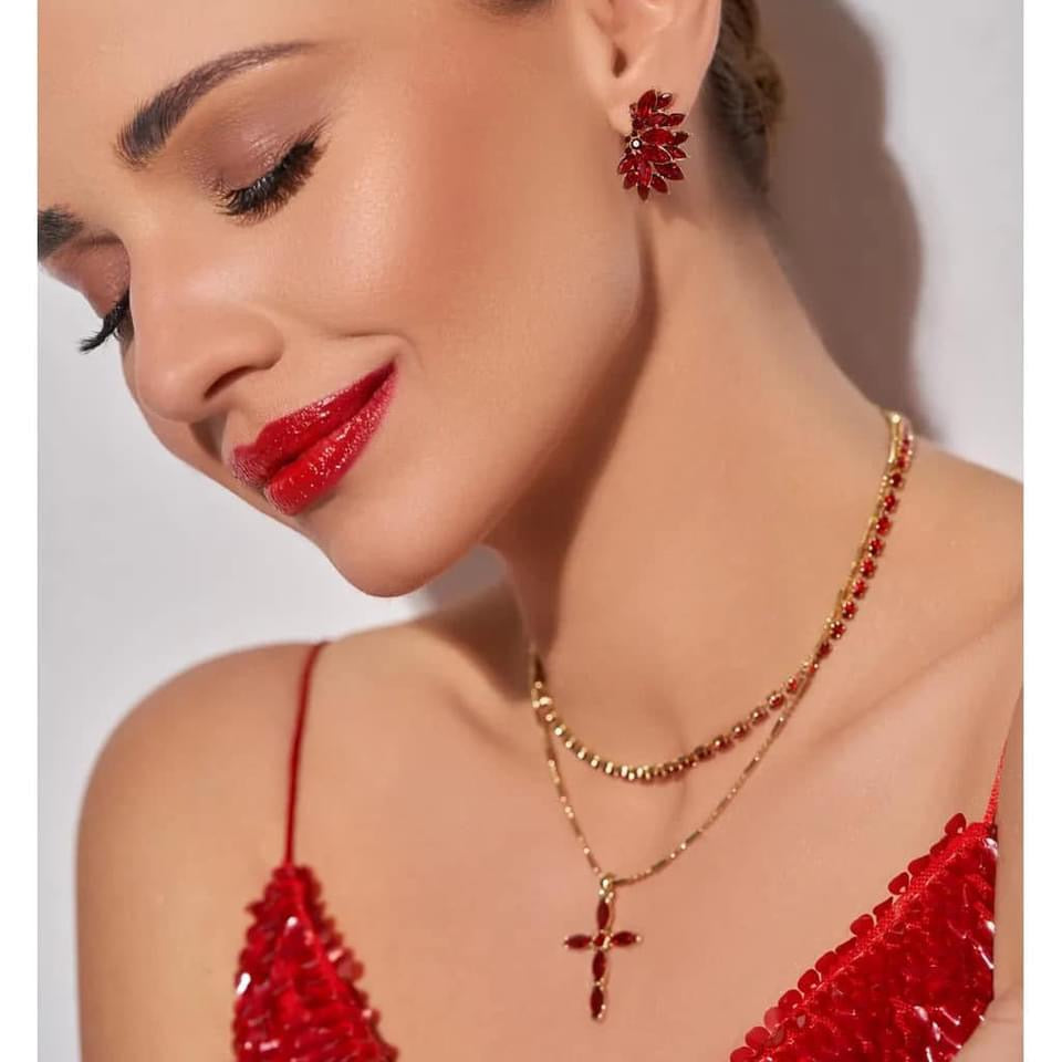 Red Crystal Earrings