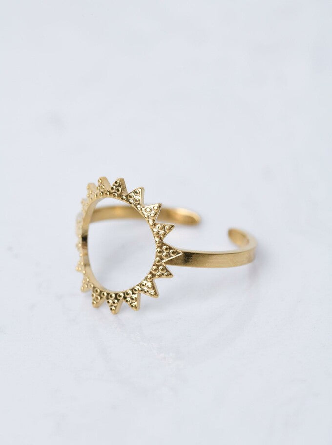 14k Gold Plated Self Adjustable Ring Sun