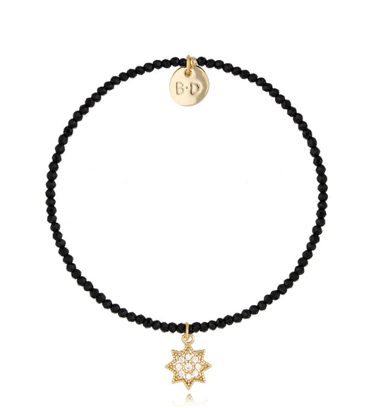 Black Agate Bracelet with Star Lifestyle
