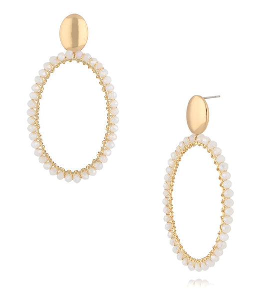 White Glass Crystals Earrings Weekend 0286