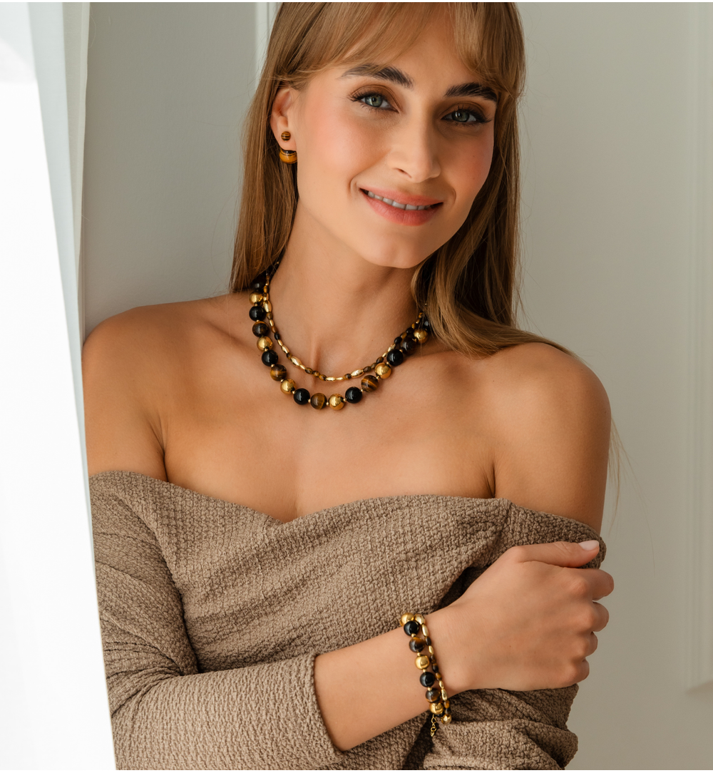(Copy) Tiger Eye Stones Necklace (improve focus, concentration and brings good luck and prosperity)