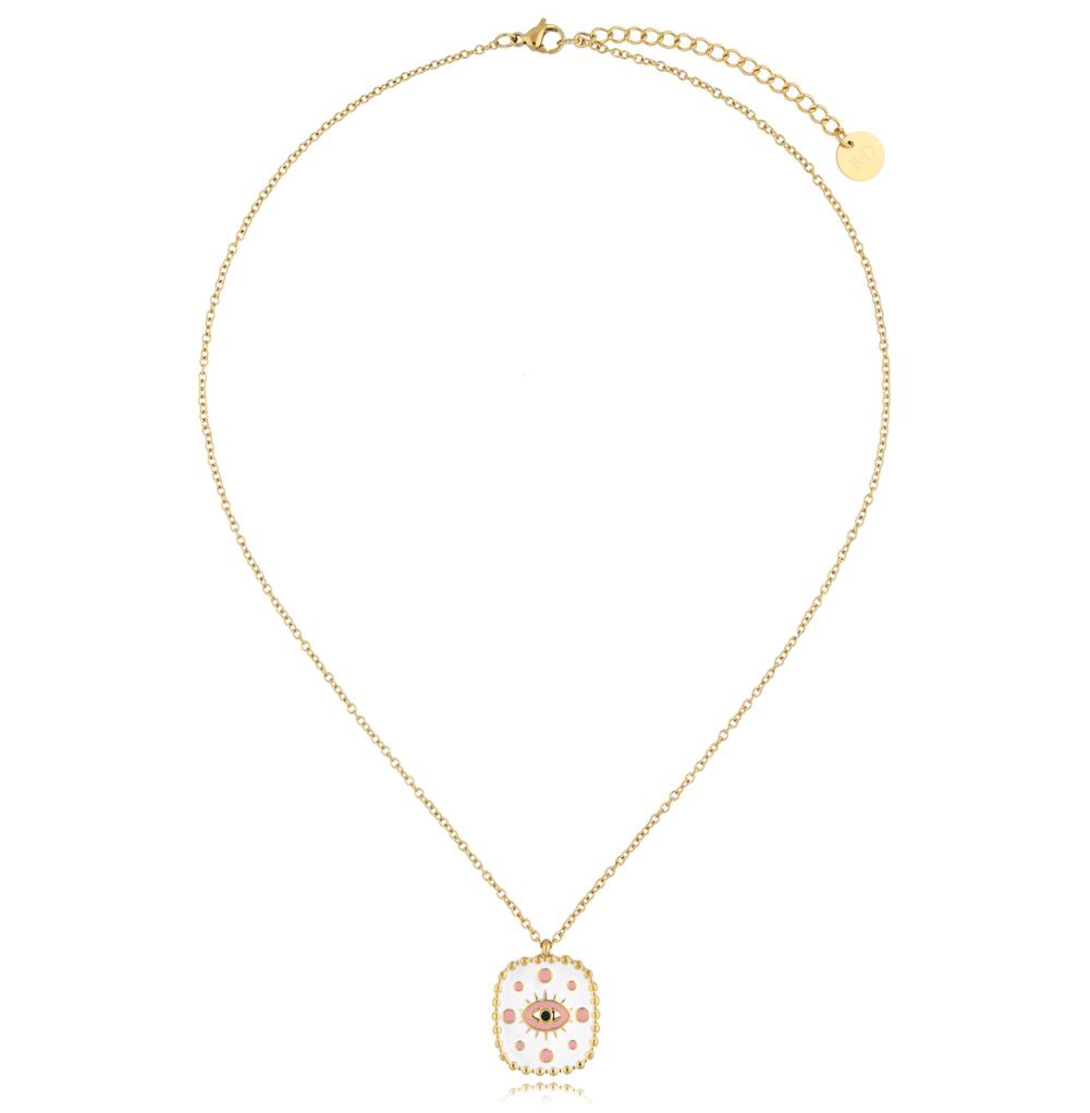 Gold Plated Necklace with Double Side Eye All Seeing Eye