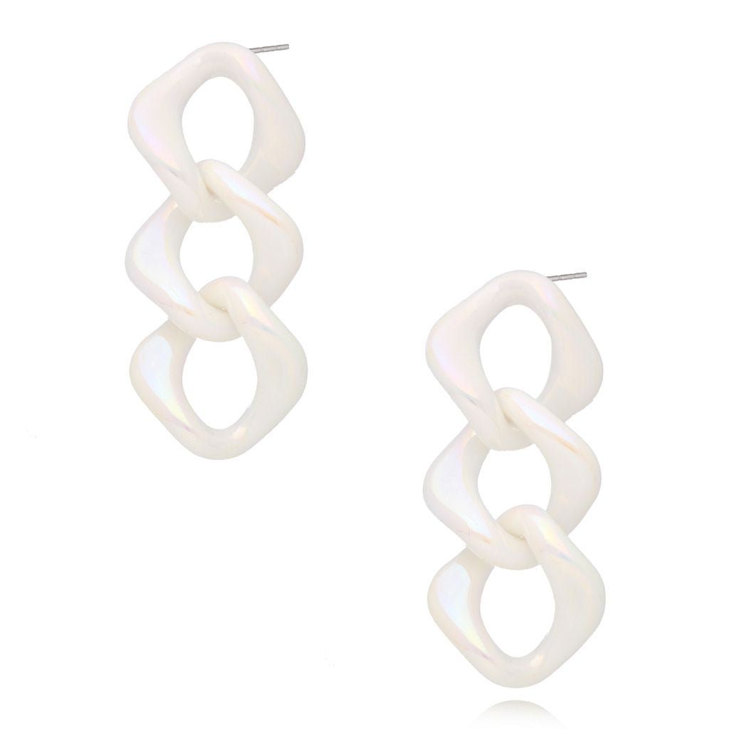 White Acrylic Chain Earrings Selle