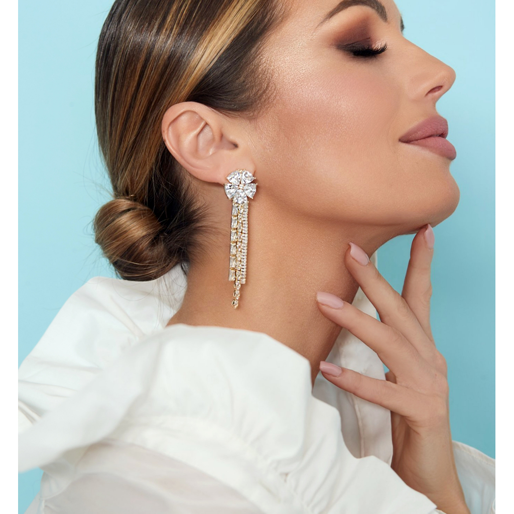 Glamour Tassel Crystal Earrings Like a Diamond