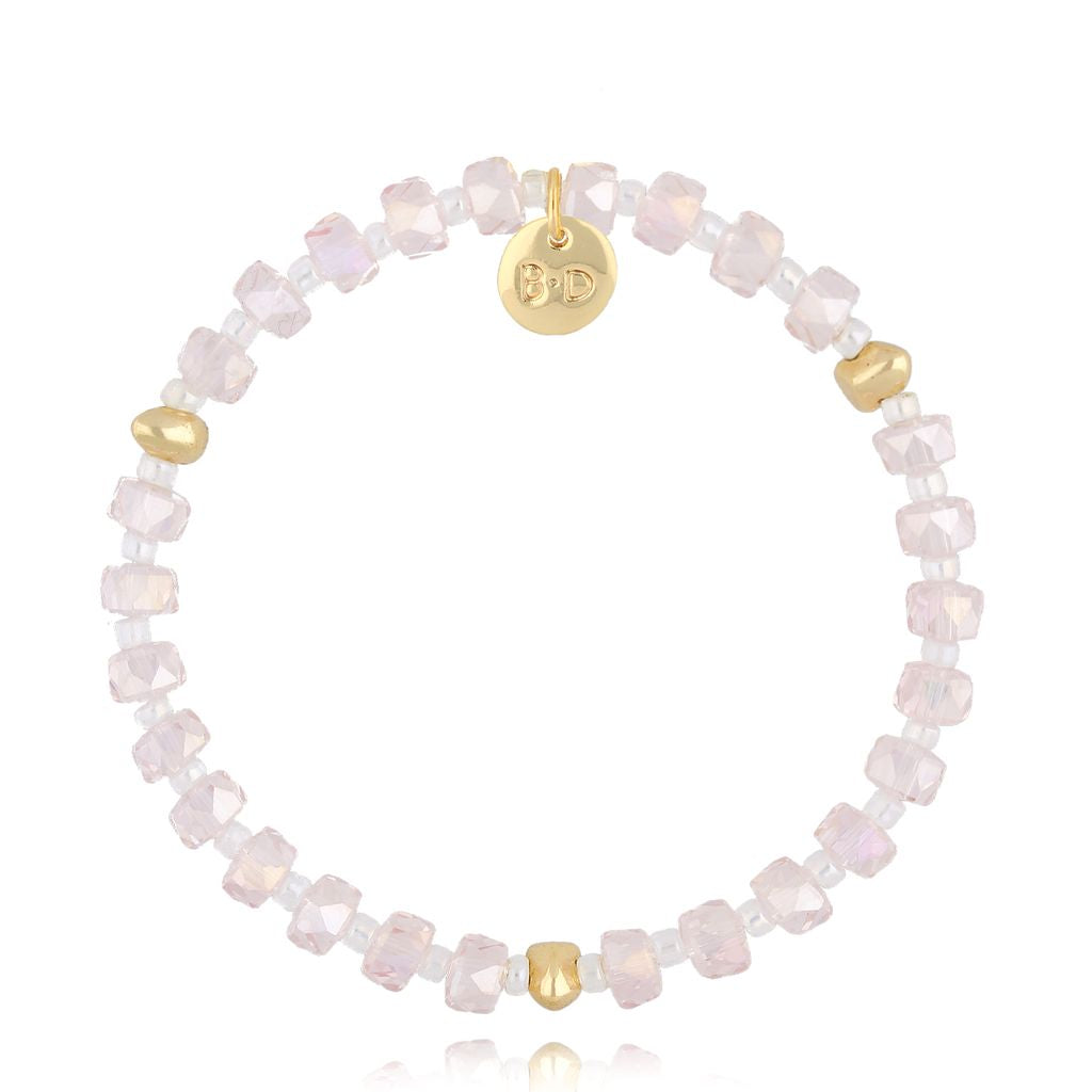 Light Pink Glass Crystals Bracelet 0303