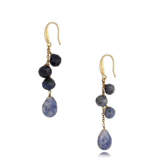 Blue Apatite & Jadeite Stones Earrings