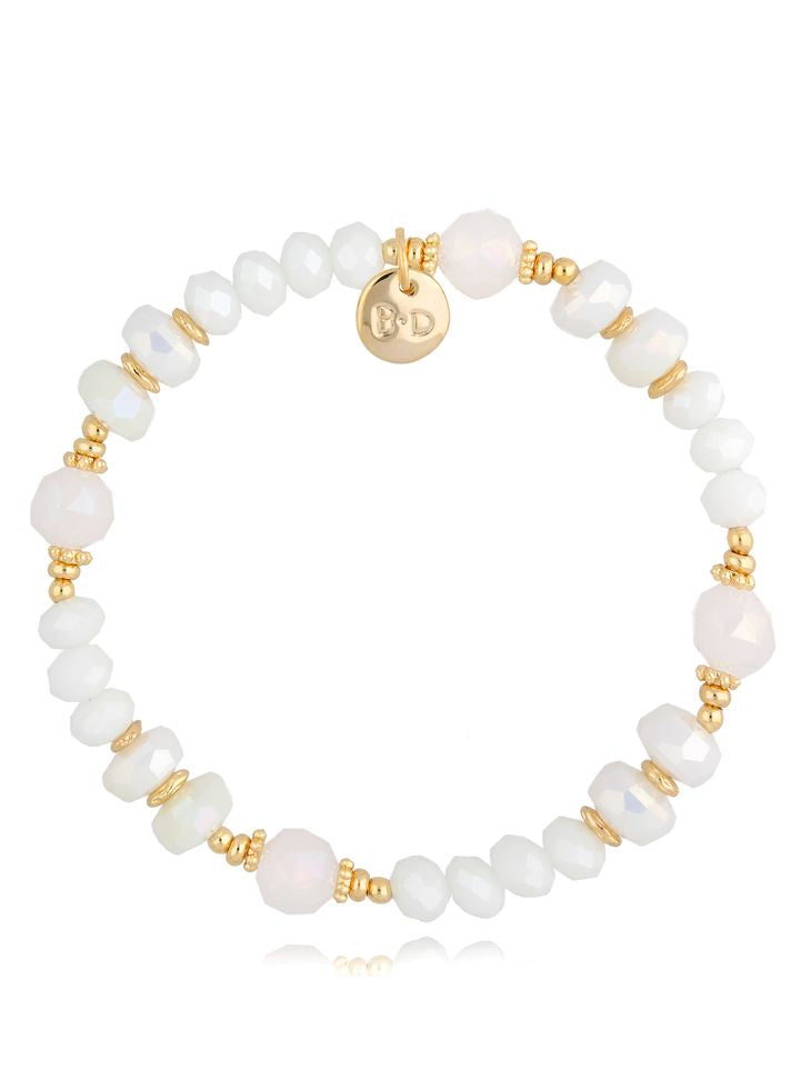 Elastic Clear Sky Mix Crystal White Bracelet