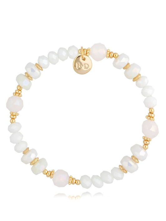 Elastic Clear Sky Mix Crystal White Bracelet