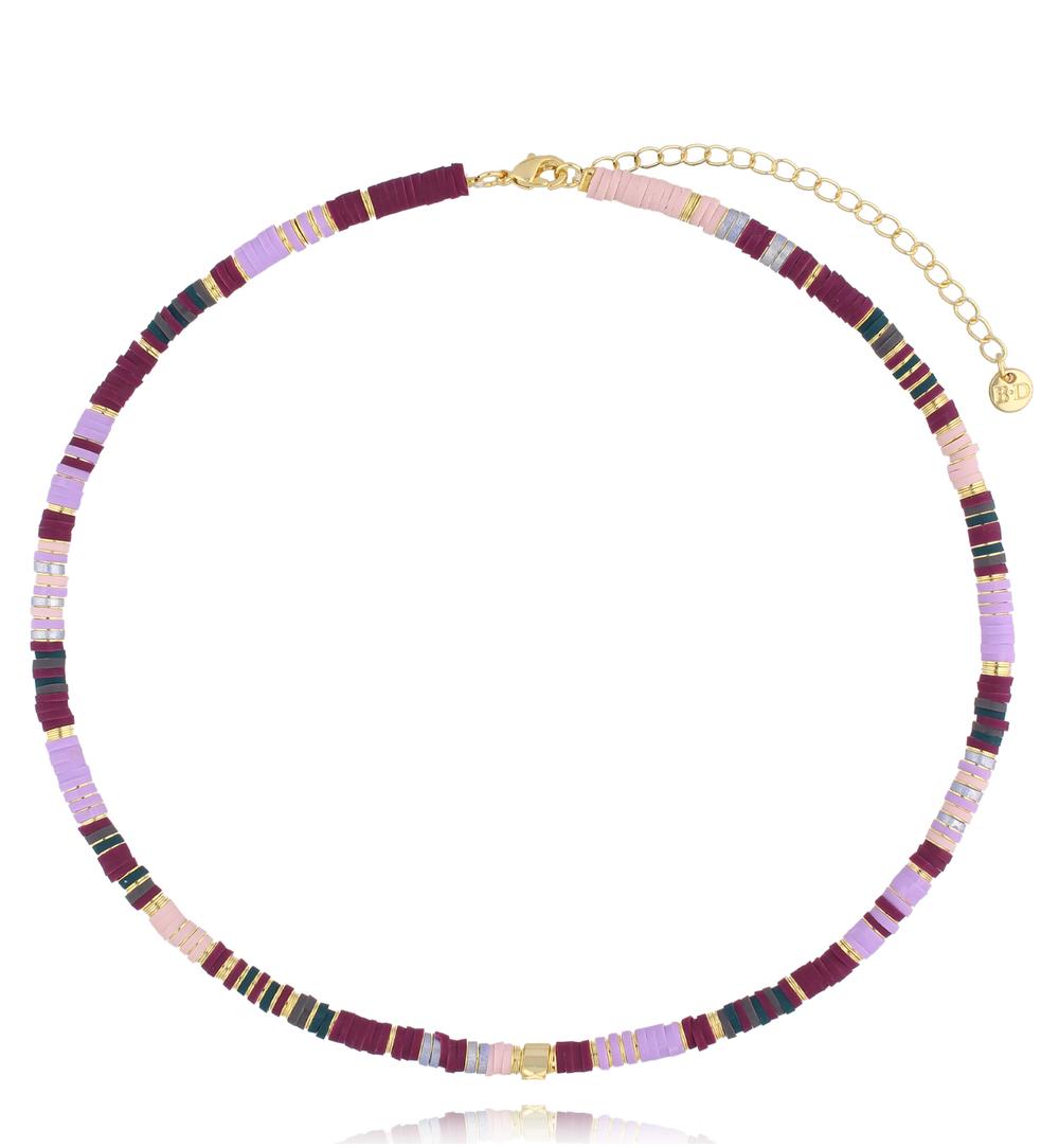 Simplicity Purple and Lavender Modeling Clay Necklace