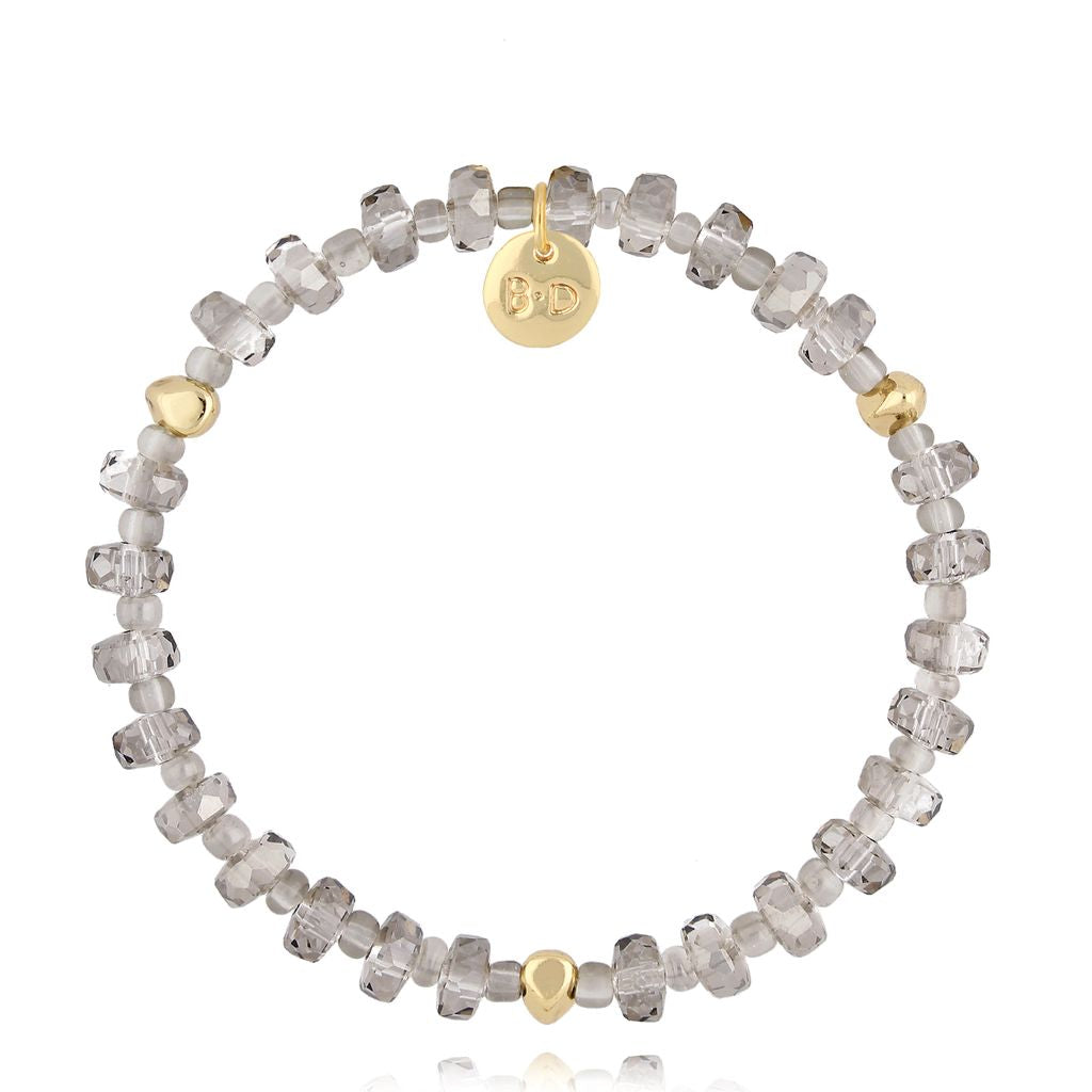 Dim Gray Glass Crystals Bracelet