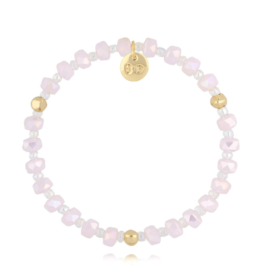 Luminous Pink Glass Crystals Bracelet 0363