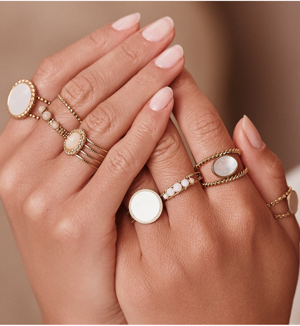 Gold Plated Ring with Round Pearl Earth 0055