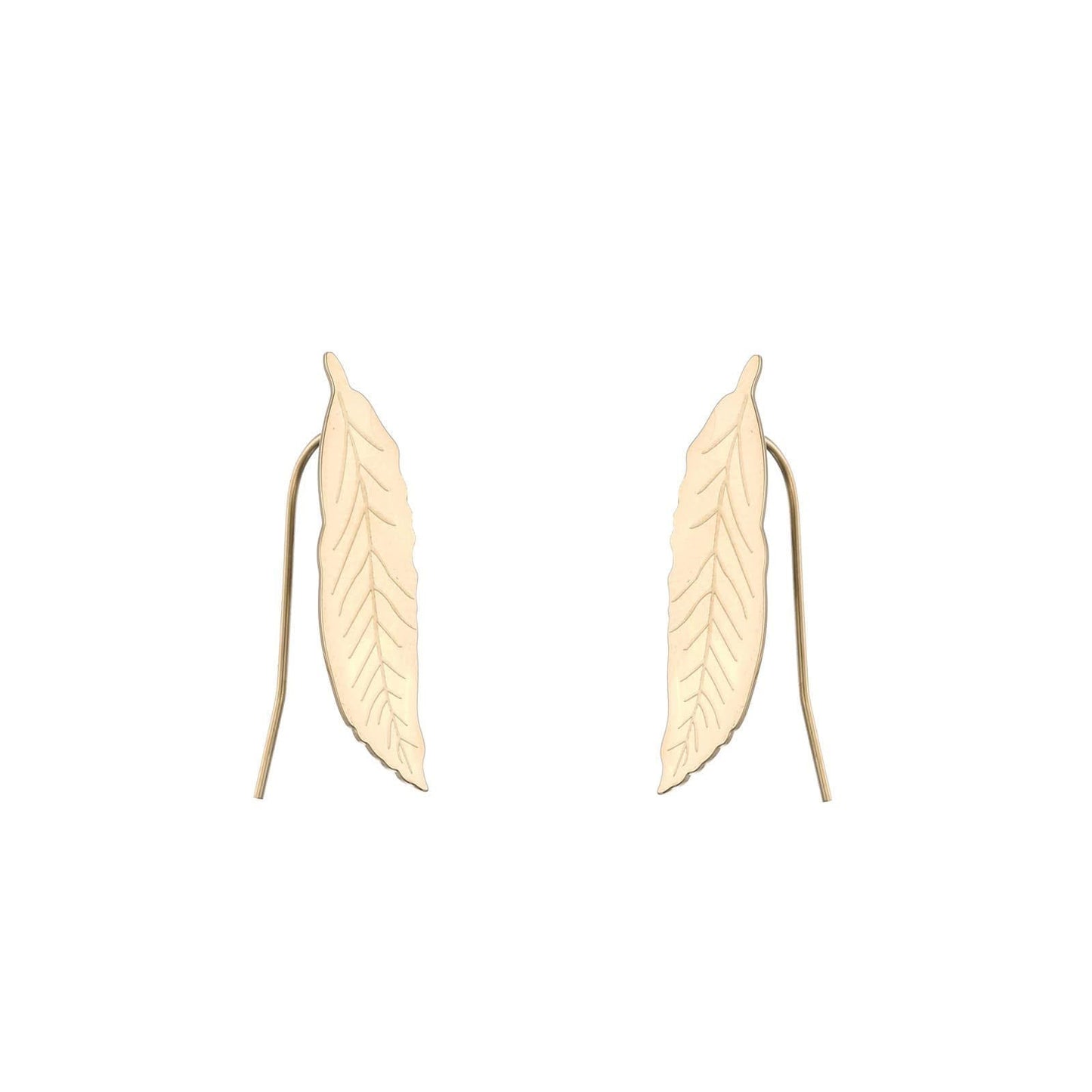 14k Gold Plated Leaf Earrings