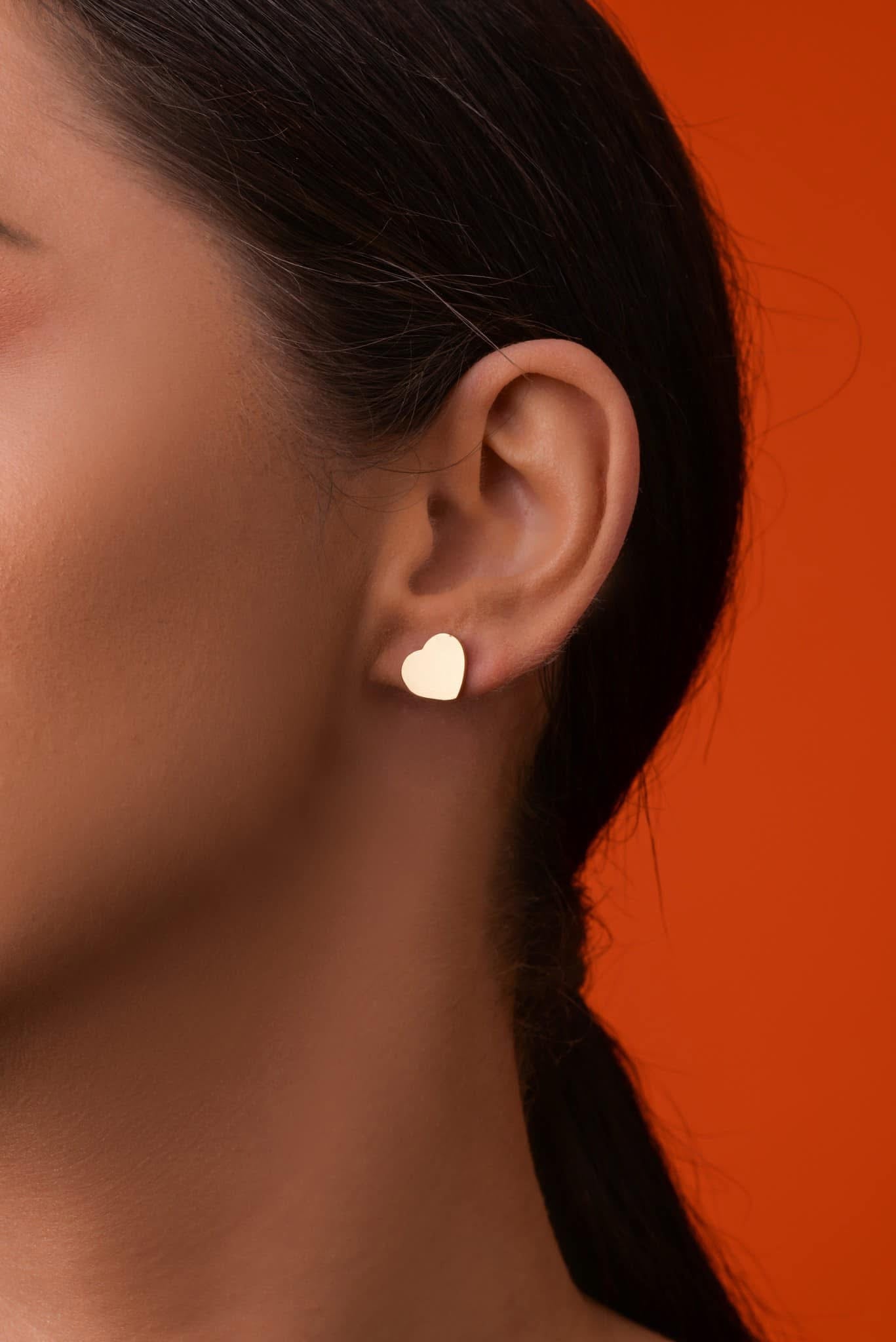 14k Gold Plated Heart Studs