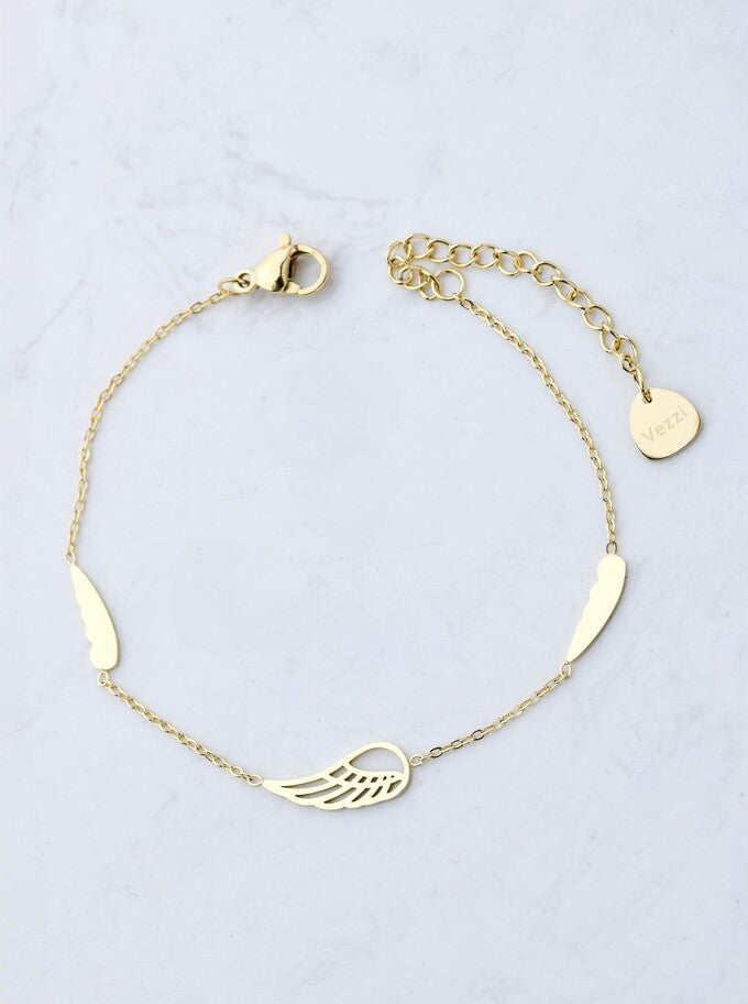 14k Gold Plated Angel Wings Bracelet