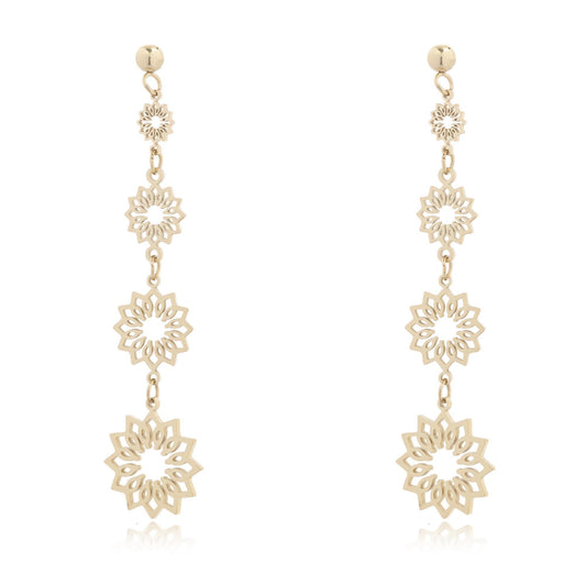 14K Gold Plated Rosetta Flower Earrings (CL)