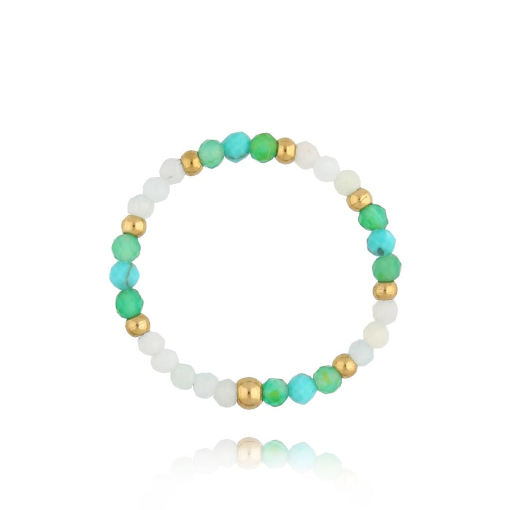 Amazonit and Turquoise Stones Ring Nada